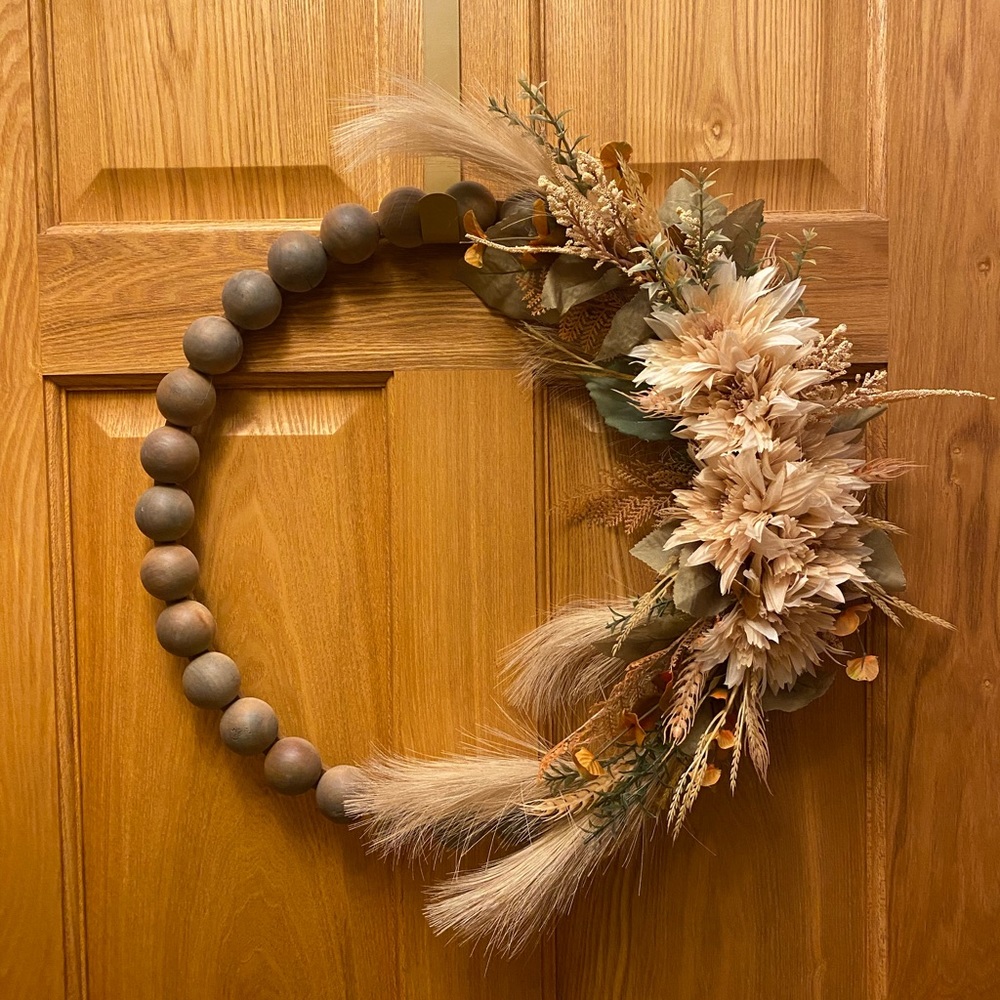 17 inch Boho‎ half bead wreath